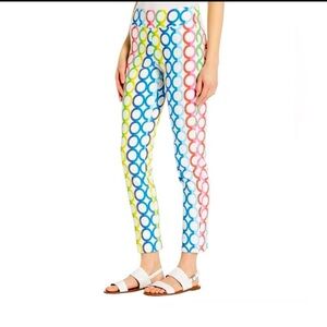 Krazy Larry multicolored circular patterned cropped pant pull on